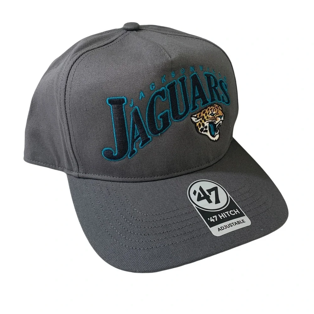 '47 Brand Jacksonville Jaguars Charcoal Throwback Hitch Adjustable Snapback Hat